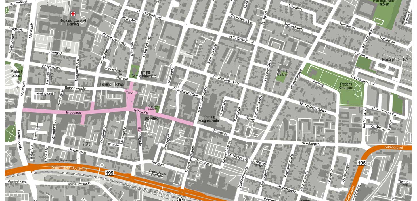 Herning centrumkort