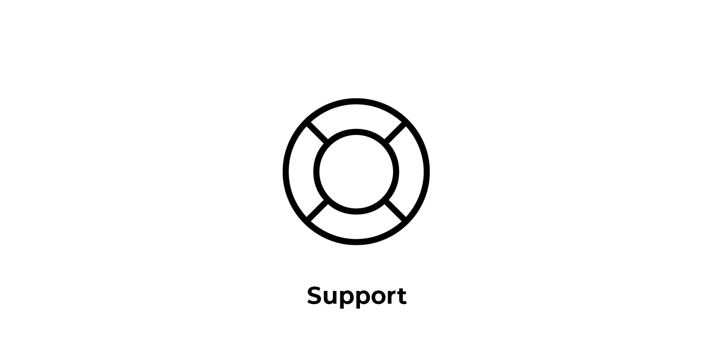 Ikon - support - sort hvid